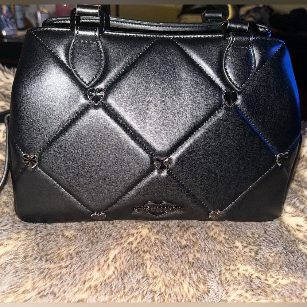 Love Moschino Black Quilted Satchel